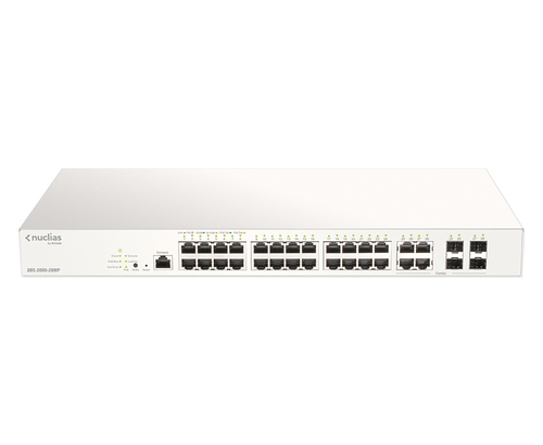 D-Link 28-Port Gigabit PoE+ Nuclias Smart Managed Switch including 4x 1G Combo Ports, 370W