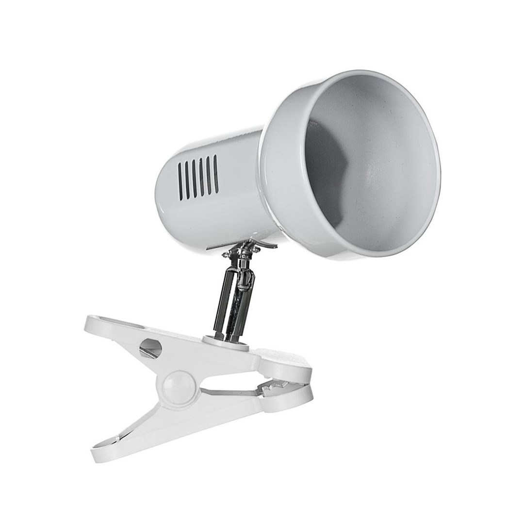 Activejet Clip-on desk lamp  white  metal  E27 thread