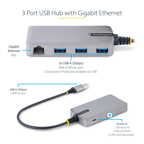 5G3AGBB-USB-A-HUB - Cables & Adaptors by StarTech.com