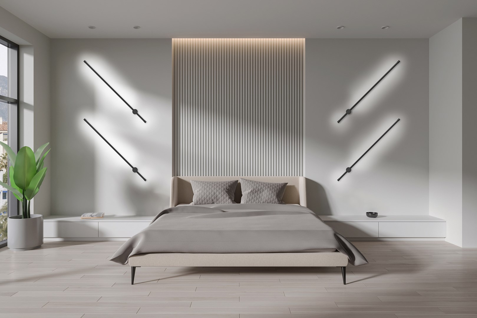 Activejet LED wall lamp AJE-HILTON Black NW