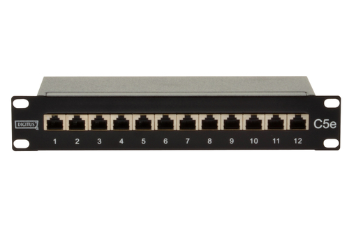 Digitus CAT 5e, Class D Patch Panel, shielded, black