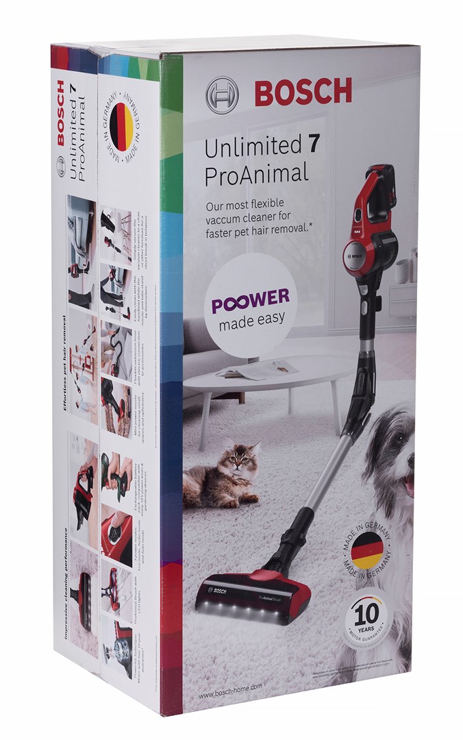 Bosch BBS711ANM stick vacuum/electric broom Battery Dry Bagless 0.3 L Black, Red, Stainless steel