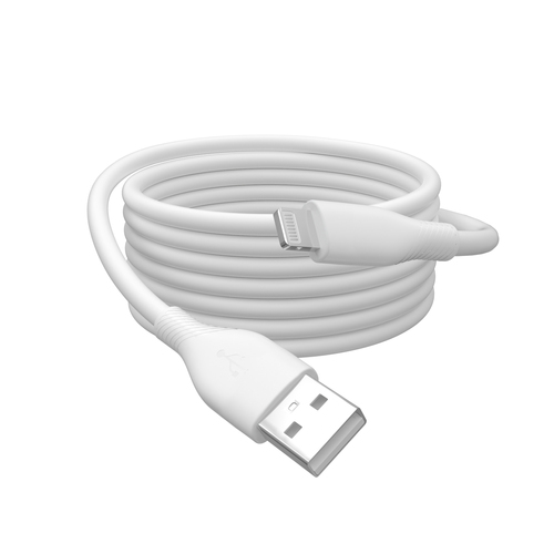 Digitus Lightning silicone connection cable, USB-A - Lightning 1m, white