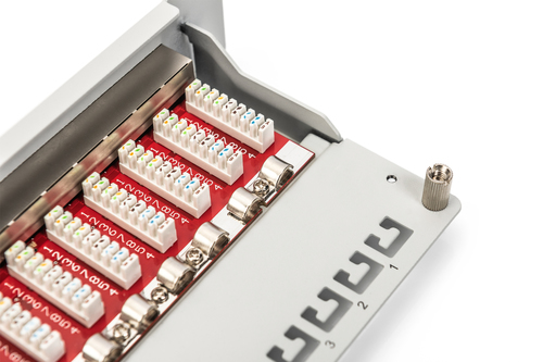 Digitus CAT 6A Patch Panel, shielded, 12-Port, 1HE, 10", grey