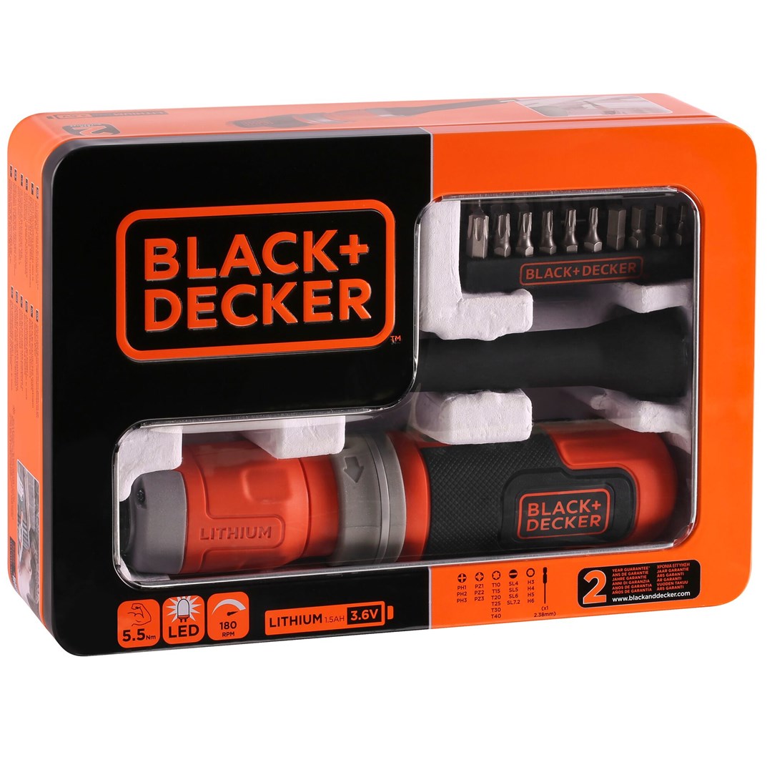 Black & Decker BCF603C-QW power screwdriver/impact driver 180 RPM Black  Orange