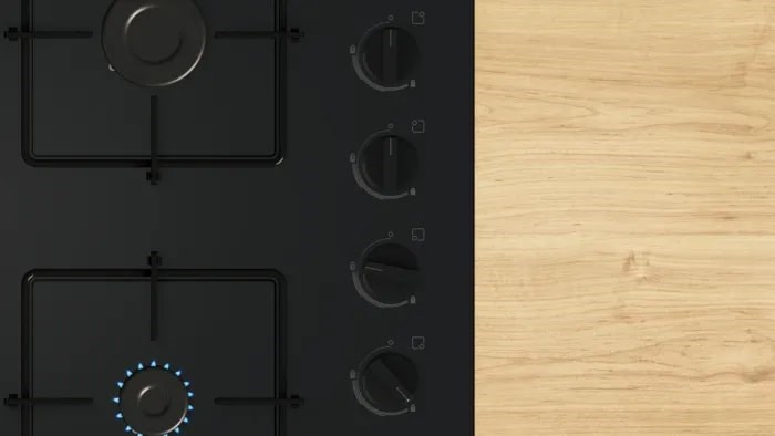 Bosch Serie 2 POP6B6K30 hob Black Built-in 60 cm Gas 4 zone(s)
