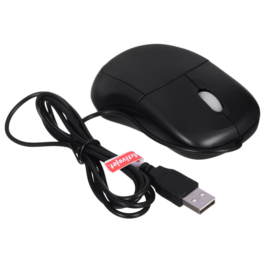 Activejet AMY-146 wired computer mouse (optical; 1000 DPI; black)