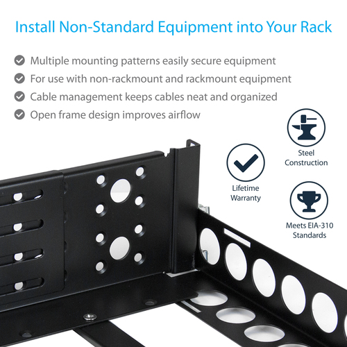 StarTech.com 3U Fixed 19" Adjustable Depth Universal Server Rack Rails