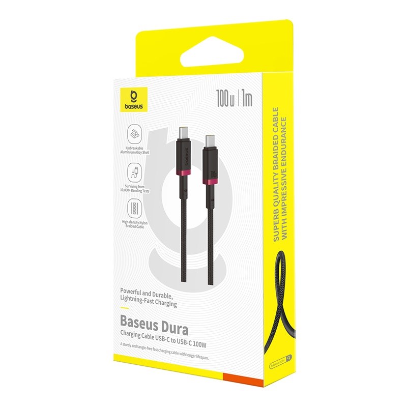 Baseus Dura Type C to Type C 100 W fast charging cable 1 m Black Red