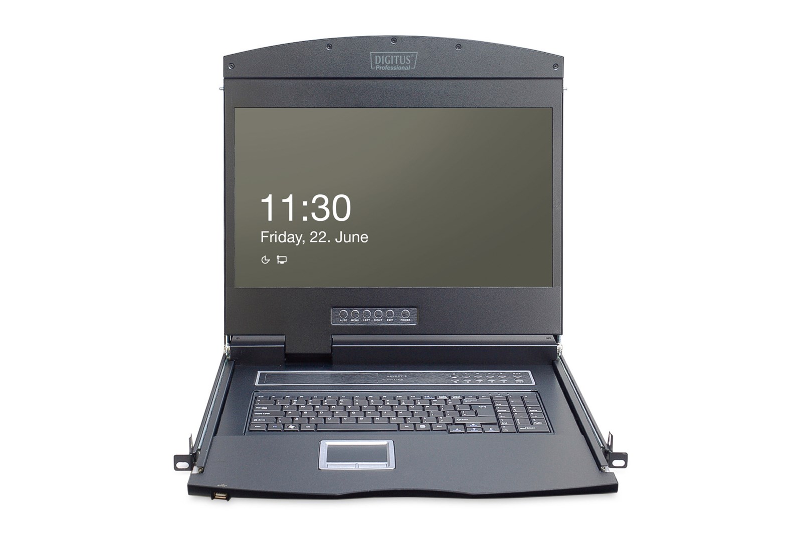 Digitus 19" LCD KVM console, 8-port VGA, German keyboard