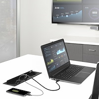StarTech.com Dual-Module Conference Table Connectivity Box with Cable Organizer