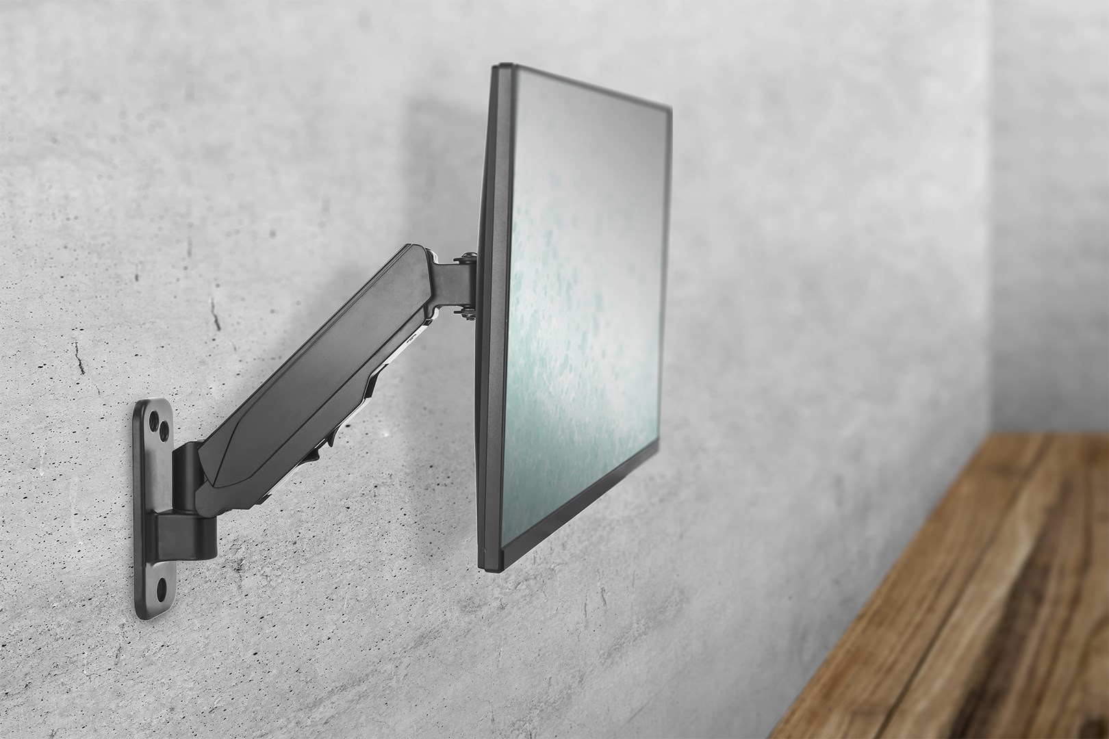 Digitus Universal Single Monitor Mount with Gas Spring, Wall Mount