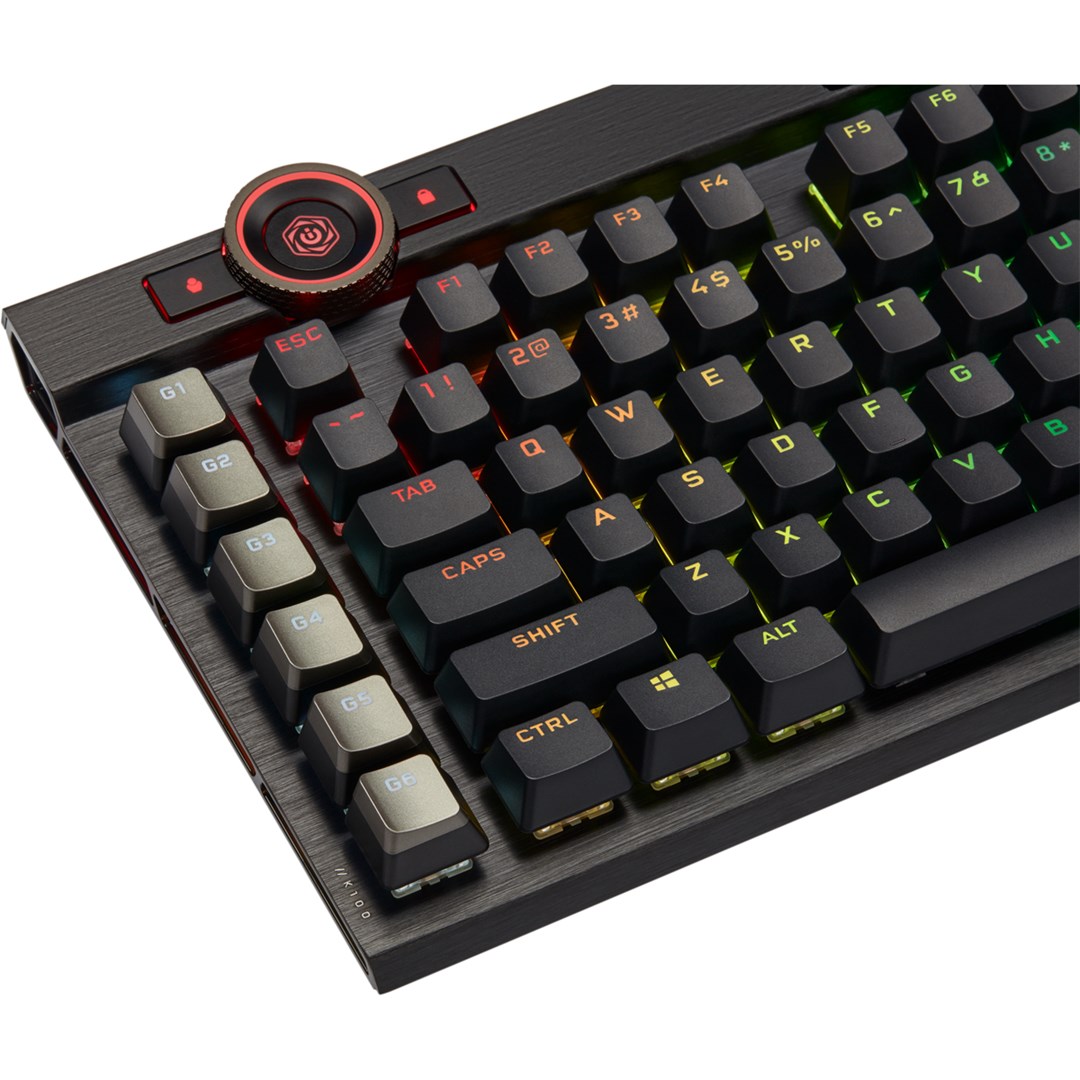 Corsair K100 RGB Optical-Mechanical Gaming keyboard USB QWERTZ German Black