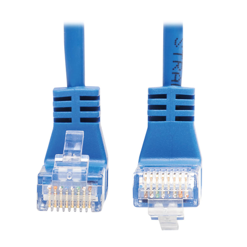 Tripp Lite N204-S15-BL-UD Up/Down-Angle Cat6 Gigabit Molded Slim UTP Ethernet Cable (RJ45 Up-Angle M to RJ45 Down-Angle M), Blue, 15 ft. (4.57 m)