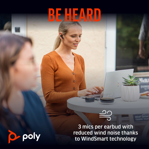 Poly Voyager Free 60 UC M Carbon Black Earbuds +BT700 USB-A Adapter +Basic Charge Case