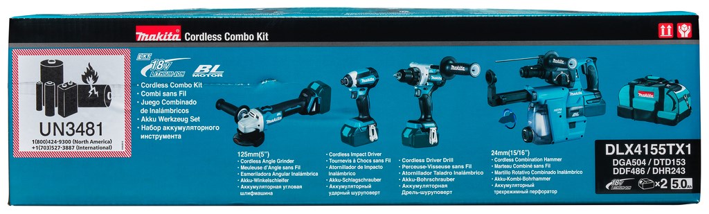 Makita DLX4155TX1 power tool combo kit Battery