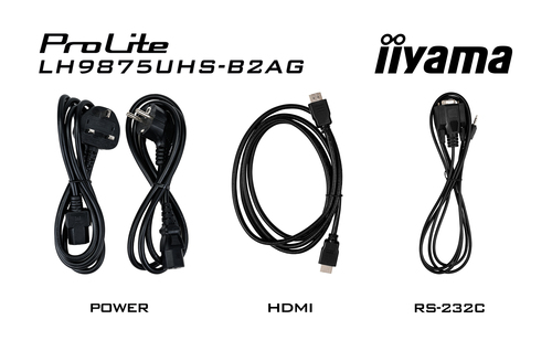 iiyama 98" 4K UHD Professional Digital Signage display featuring Android OS, iiSignage² and OPS PC slot