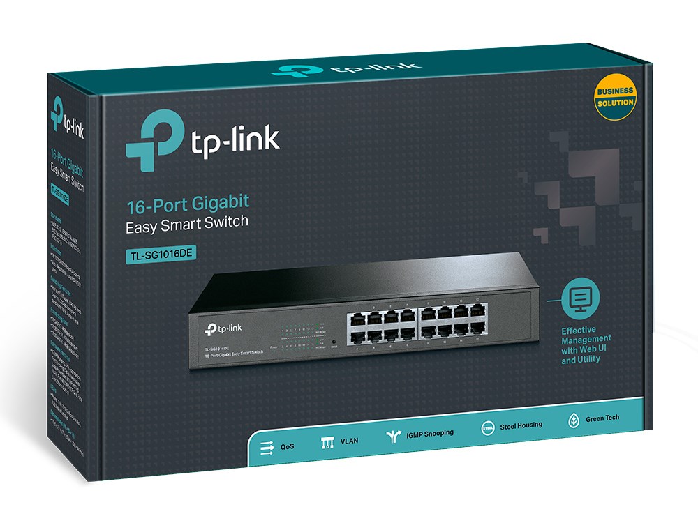 TP-Link TL-SG1016DE network switch Managed L2 Gigabit Ethernet (10/100/1000) Black