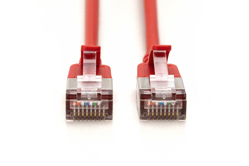 Digitus CAT 6A F-FTP Slim patch cable, 0.5m, red