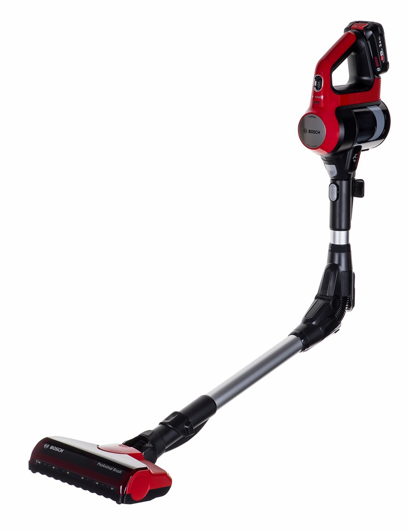 Bosch BBS711ANM stick vacuum/electric broom Battery Dry Bagless 0.3 L Black, Red, Stainless steel
