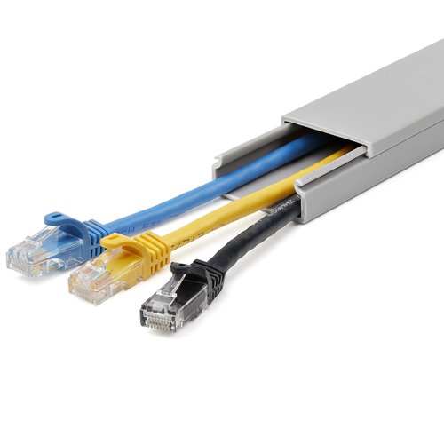 StarTech.com Solid Cable Management Raceway with Cover, 38mm(1-1/2")W x 16mm(5/8")H - 2m(6.5ft) length, Single Channel PVC Network/Power Cord Hider/Wall Wire Duct, Max 30 Cables, UL Listed~Solid Cable Management Raceway with Cover, 1-1/2"(38mm)W x 5/8"(16mm)H - 6.5ft(2m) length, Single Channel PVC Network/Power Cord Hider/Wall Wire Duct, Max 30 Cables, UL Listed