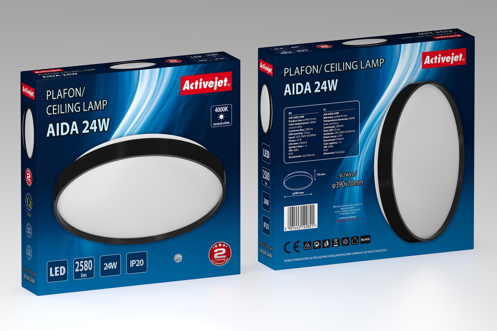 Activejet LED ceiling light AJE-AIDA 24W