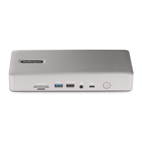 StarTech.com Universal USB4 & Thunderbolt 4 Docking Station, Quad Display on Windows, Dual Display on MacBook, HDMI DP Dock with 98W Laptop Charging