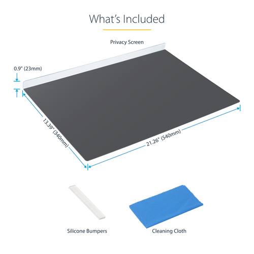 StarTech.com 24-inch 16:10 Computer Monitor Privacy Screen, Hanging Acrylic Filter, Quick-Install Security Shield, Monitor Screen Protector, +/- 30 Deg. View, Glossy