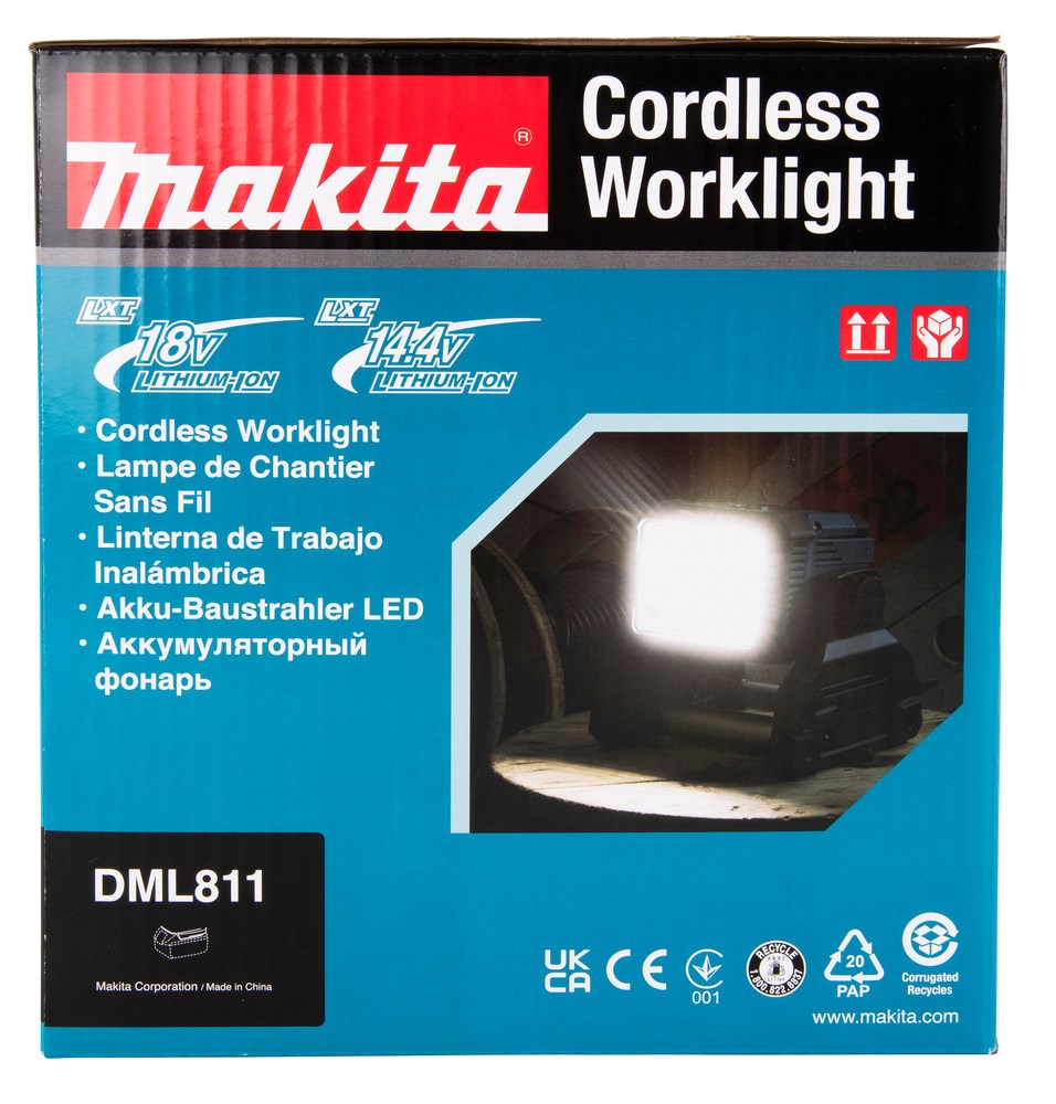 MAKITA LAMP 18V/14 4V DML811 LED 1800lx/3000lm +AC POWER