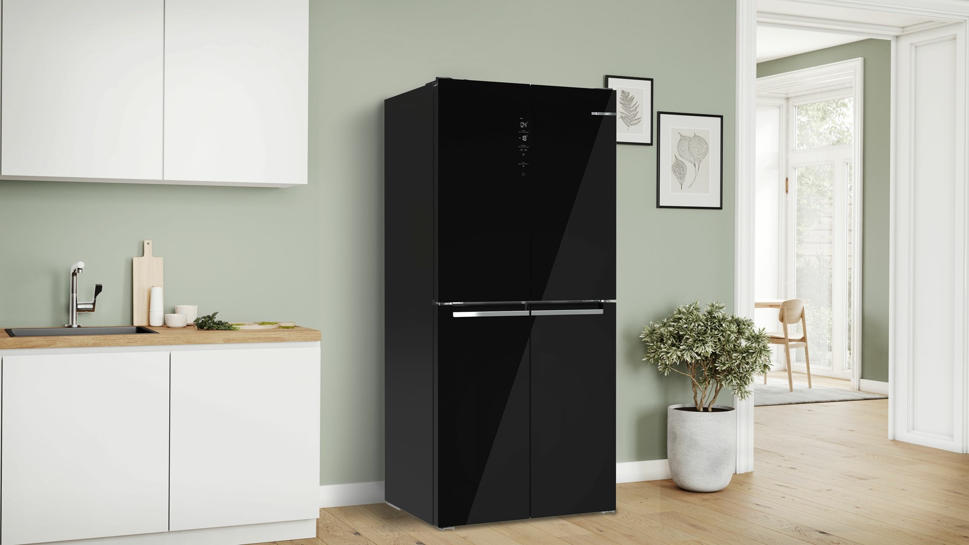 Bosch Serie 4 KMC85LBEA side-by-side refrigerator Freestanding 547 L E Black