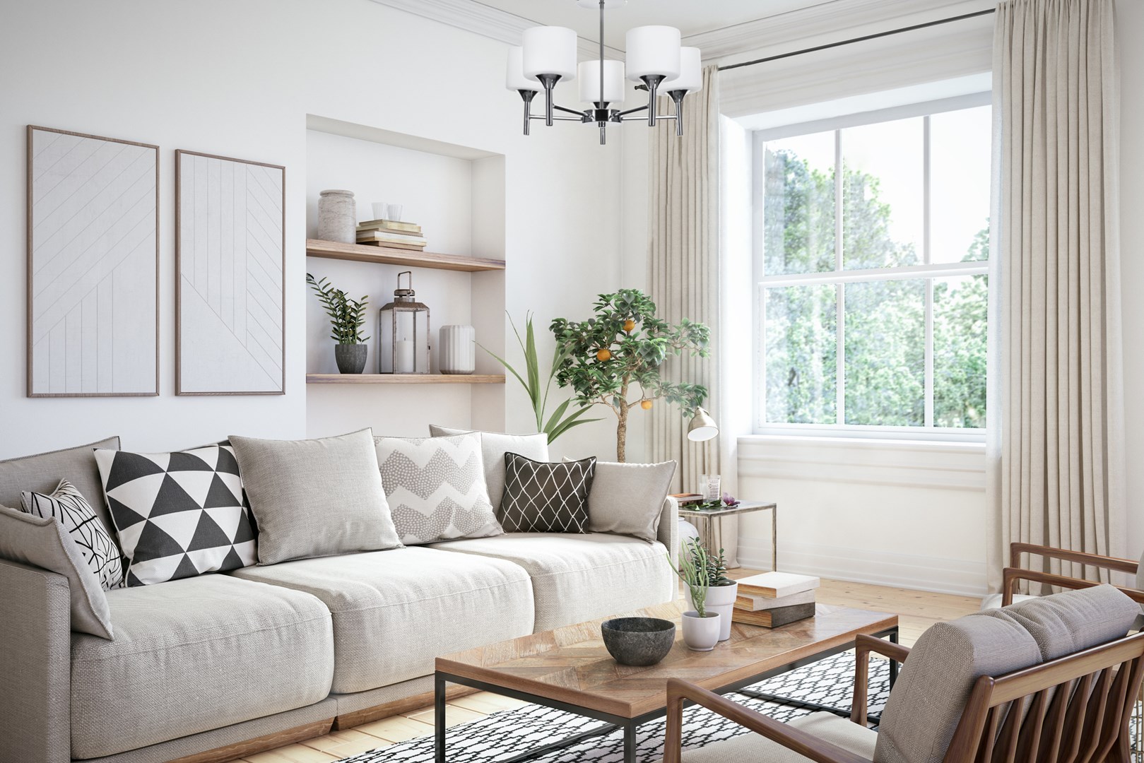 Activejet Classic chandelier pendant ceiling lamp MIRA chrome triple 3xE27 for living room