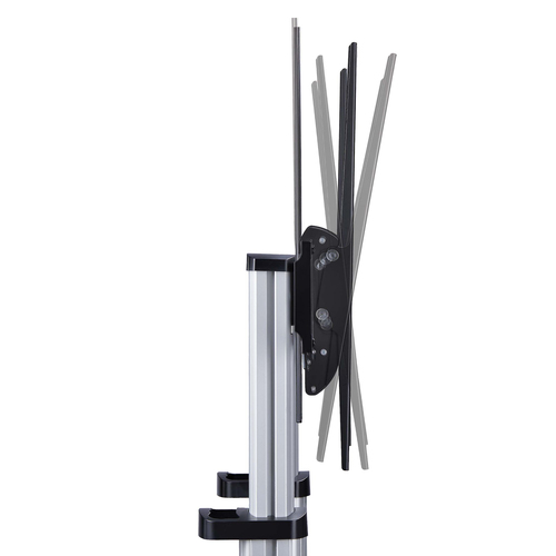 StarTech.com Rolling TV Cart/Stand On Wheels For 60-100inch Flat Screens Up To 220lb (100kg), Height Adjustment via Hand Crank, Mobile/Portable Trolley Mount