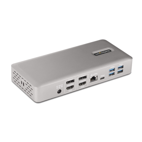 StarTech.com Universal USB4 & Thunderbolt 4 Docking Station, Quad Display on Windows, Dual Display on MacBook, HDMI DP Dock with 98W Laptop Charging