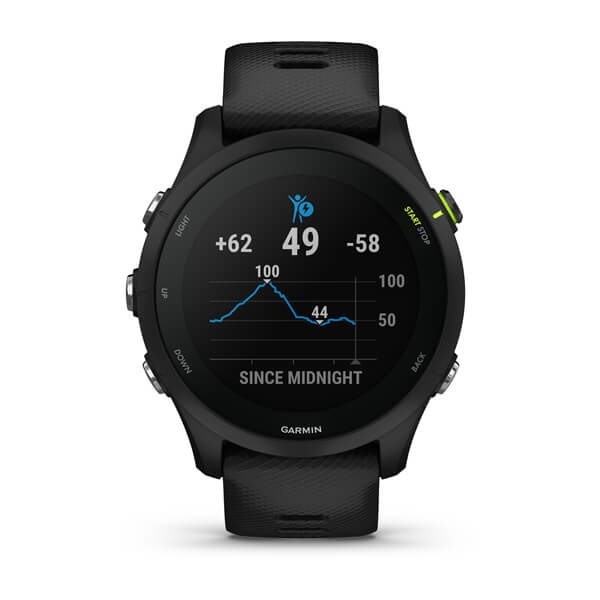Garmin Forerunner 255 Music 3.3 cm (1.3") MIP 46 mm Digital 260 x 260 pixels Touchscreen Black Wi-Fi GPS (satellite)