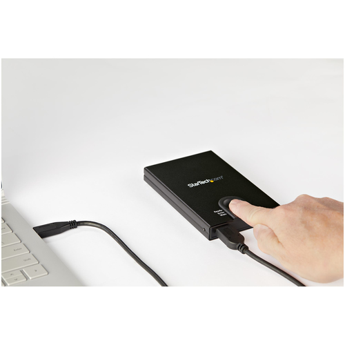 StarTech.com Biometric Enclosure - Encrypted USB 3.0 2.5" SATA Hard Drive Enclosure - Fingerprint/Password Access - 256-bit AES Data Encryption - Secure External USB 3.1 Gen 1 to HDD/SSD