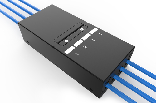Digitus Consolidation point box, 4-port Keystone modules with intelligent cable manager