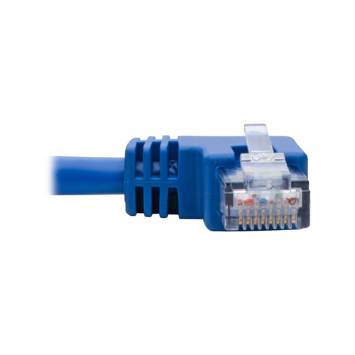 Tripp Lite Left-Angle Cat6 Gigabit Molded UTP Ethernet Patch Cable (RJ45 Left-Angle M to RJ45 M), Blue, 0.31 m