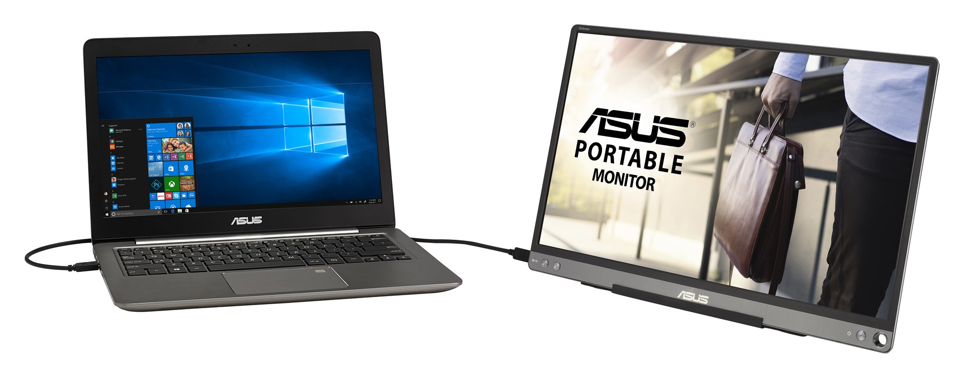 ASUS ZenScreen MB16ACE LED display 39.6 cm (15.6") 1920 x 1080 pixels Full HD Grey