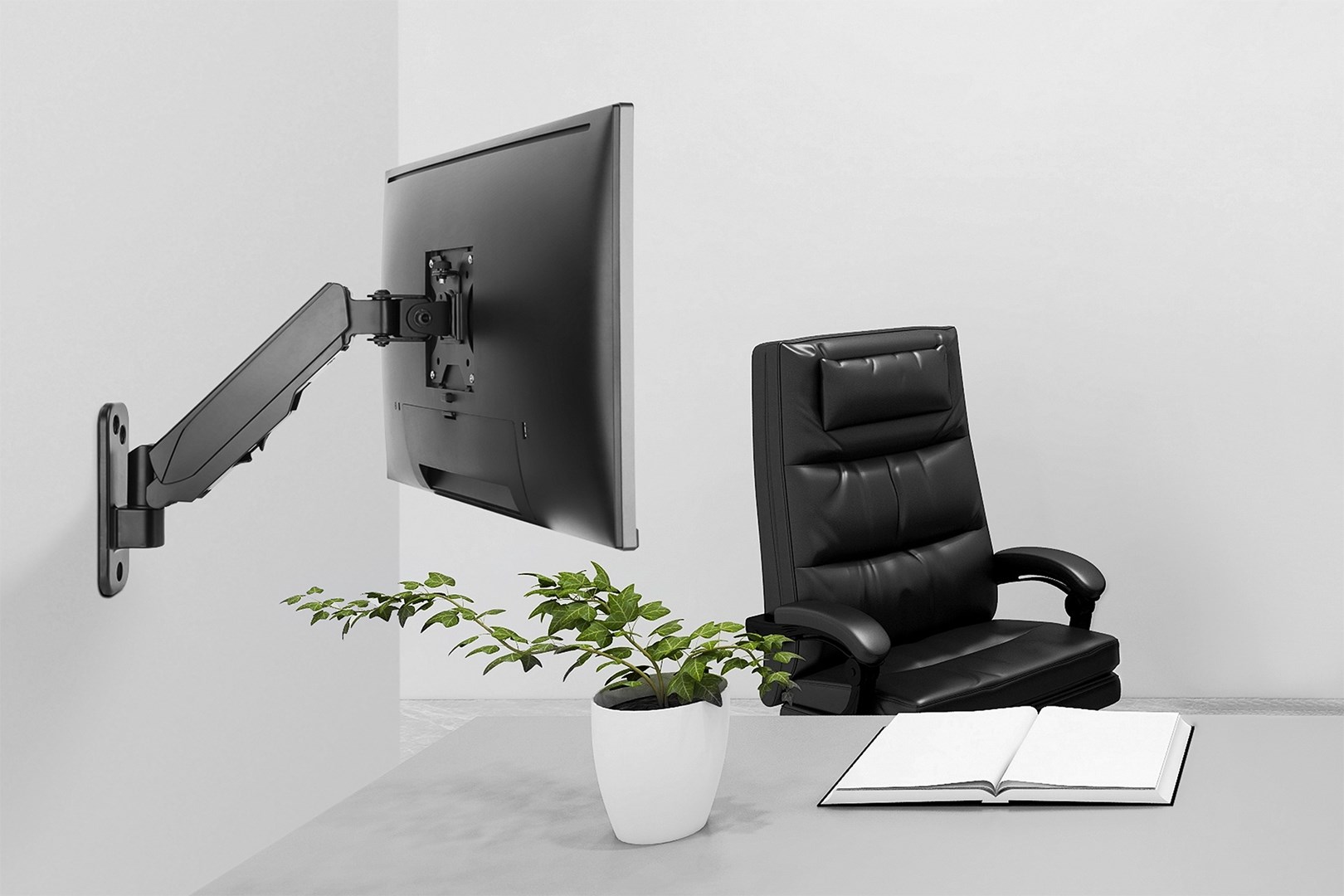 Digitus Universal Single Monitor Mount with Gas Spring, Wall Mount