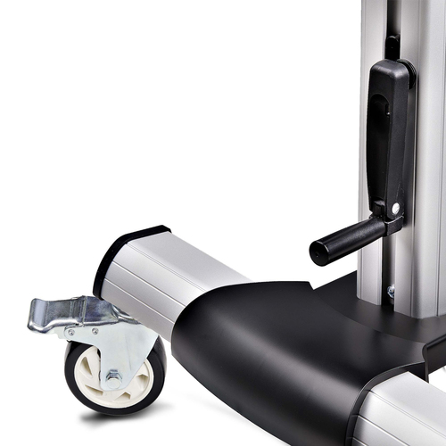 StarTech.com Rolling TV Cart/Stand On Wheels For 60-100inch Flat Screens Up To 220lb (100kg), Height Adjustment via Hand Crank, Mobile/Portable Trolley Mount