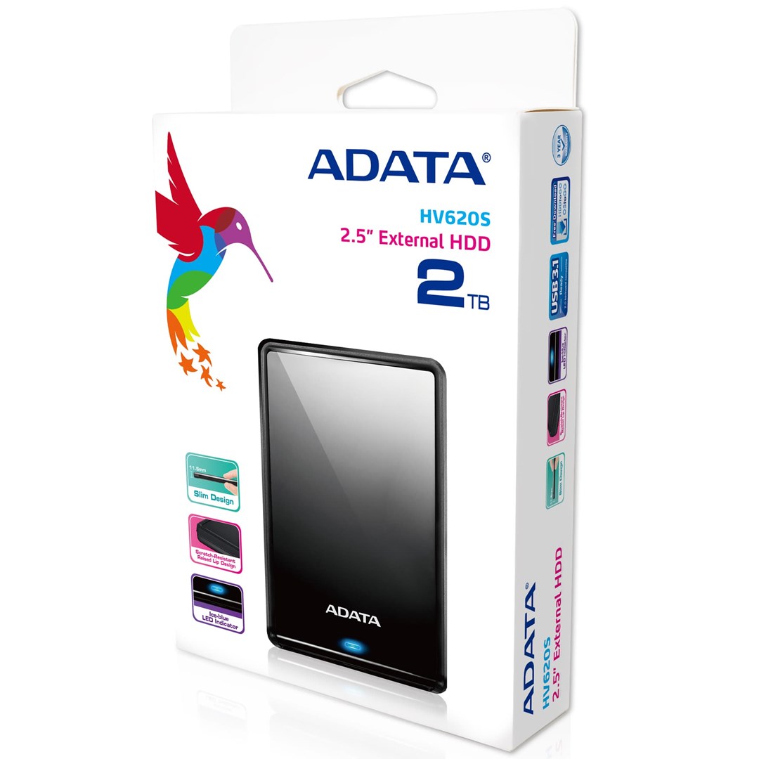 ADATA HV620S external hard drive 2 TB USB Type-C 3.2 Gen 1 (3.1 Gen 1) Black