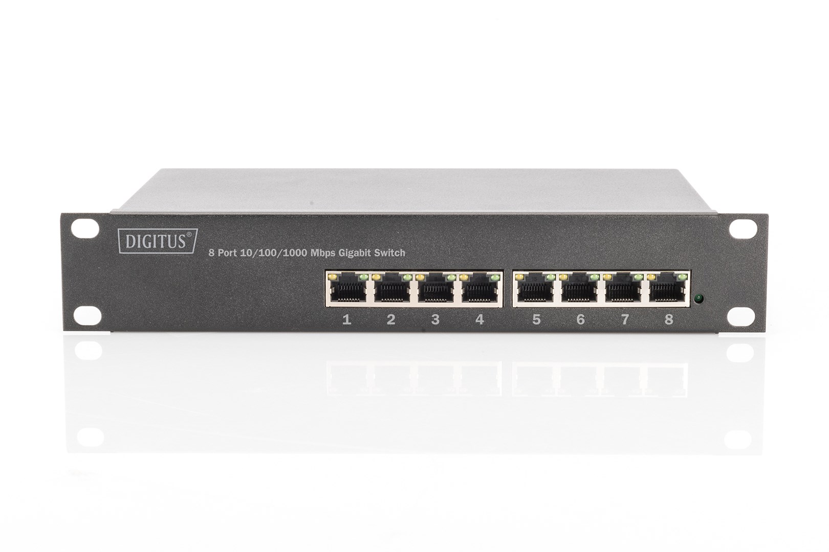 Digitus 8-Port Gigabit PoE Networkswitch, 10 Zoll, L2 managed, 80 W, af/at