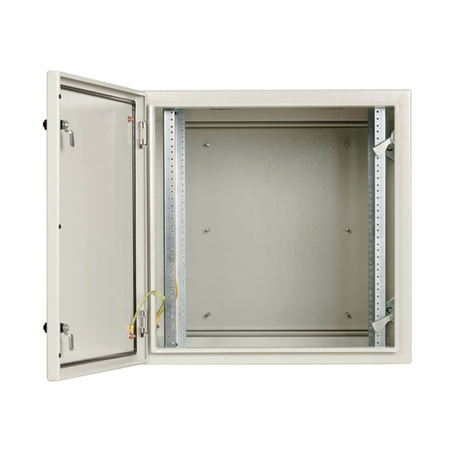 Tripp Lite SRN4G12US SmartRack Industrial Enclosure with Lock - NEMA 4, Wall Mount, Metal Construction, Hinged Back, 28 in. Depth, 12U, Gray