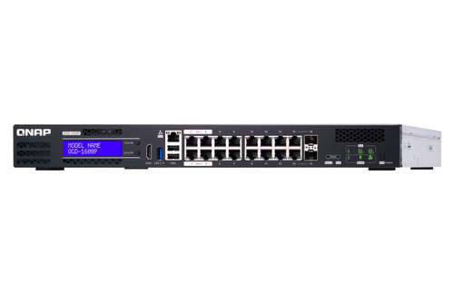 QNAP QGD-1600P Managed Gigabit Ethernet (10/100/1000) Power over Ethernet (PoE) 1U Black, Grey