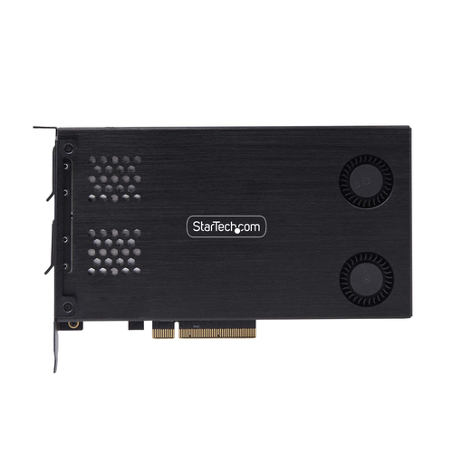StarTech.com Dual-Bay M.2 NVMe SSD to PCIe x8 Removable Mobile Rack; Bifurcation Required; Tool-less Installation, PCIe Backplane w/Two Hot-Swap Drive Bays