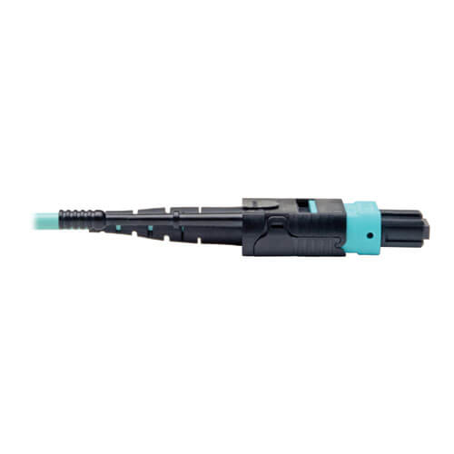 Tripp Lite N844-02M-12-P MTP/MPO Patch Cable with Push/Pull Tabs, 12 Fiber, 40GbE, 40GBASE-SR4, OM3 Plenum-Rated - Aqua, 2M (6 ft.)