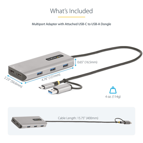 167B-USBC-MULTIPORT - Cables & Adaptors by StarTech.com