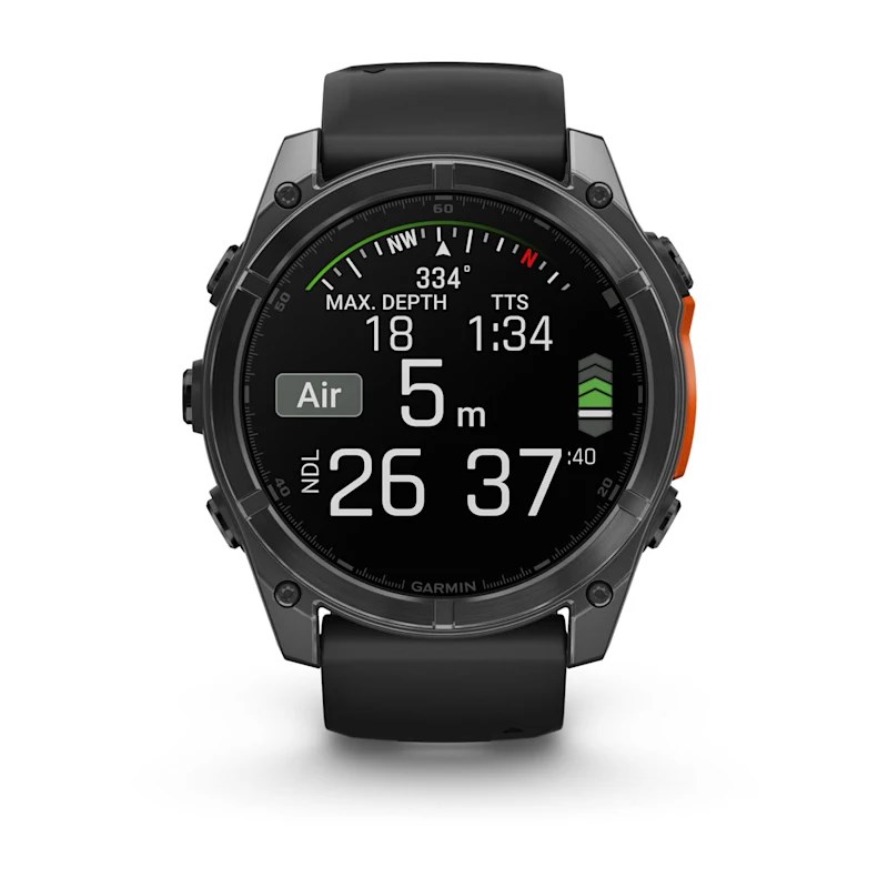 Garmin Fenix 8 3.56 cm (1.4") AMOLED 51 mm Digital 454 x 454 pixels Touchscreen Titanium Wi-Fi GPS (satellite)