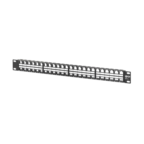 Tripp Lite N062-048-KJ 48-Port 1U Rack-Mount Unshielded Blank Keystone/Multimedia Patch Panel, RJ45 Ethernet, USB, HDMI, Cat5e/6