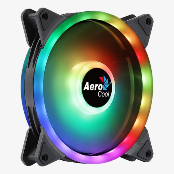 Aerocool DUO14 PC Fan 14cm ARGB LED Dual Ring Antivibration 6 Pins Black